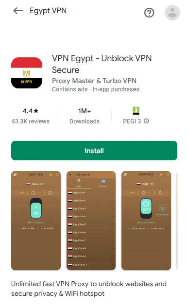 Egypt VPN Play Store