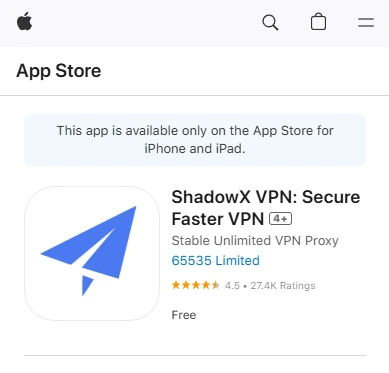 ShadowX VPN App Store
