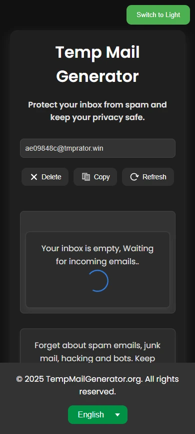 Generador de correo temporal